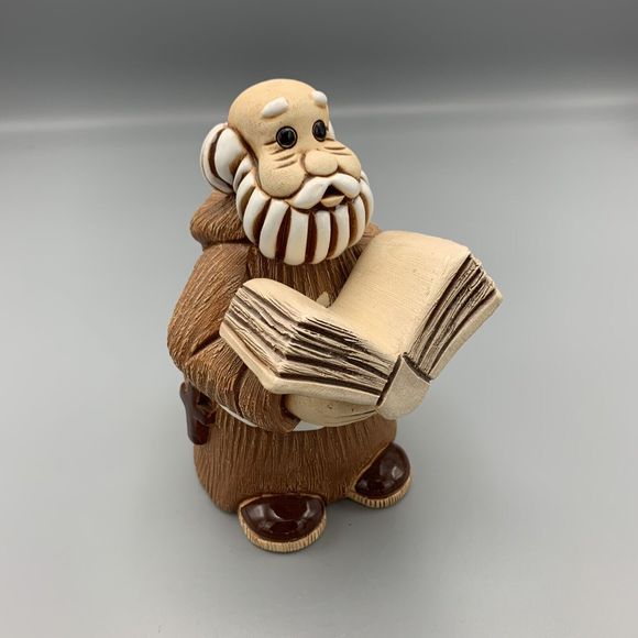 Uruguay Studio Pottery Large Priest Monk Holding Book Bible Religious Signed - Picture 1 of 11